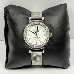 COACH Madison 14502651 Silver Dial Crystal Silver Tone Mesh Strap Women’s Watch